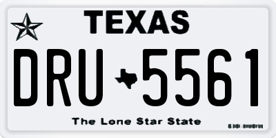 TX license plate DRU5561