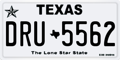 TX license plate DRU5562