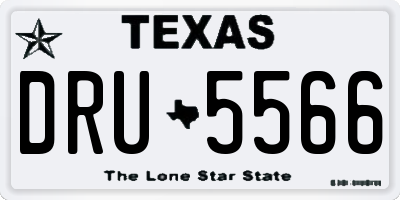 TX license plate DRU5566