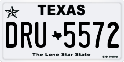 TX license plate DRU5572