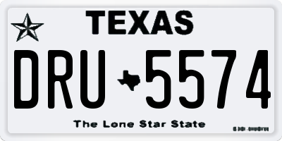 TX license plate DRU5574