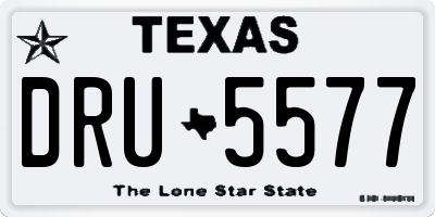 TX license plate DRU5577