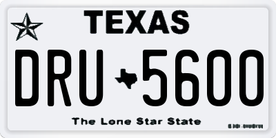 TX license plate DRU5600