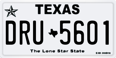 TX license plate DRU5601