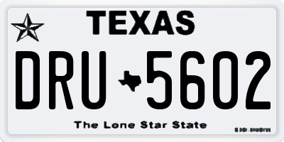 TX license plate DRU5602