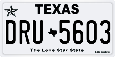 TX license plate DRU5603