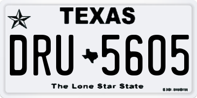 TX license plate DRU5605