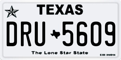 TX license plate DRU5609