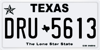 TX license plate DRU5613