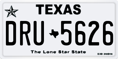 TX license plate DRU5626