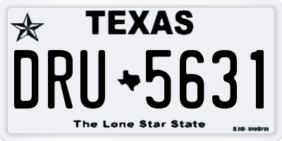TX license plate DRU5631