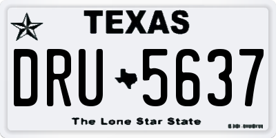 TX license plate DRU5637