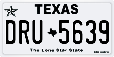 TX license plate DRU5639