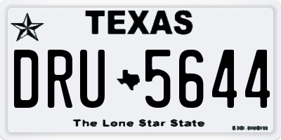 TX license plate DRU5644
