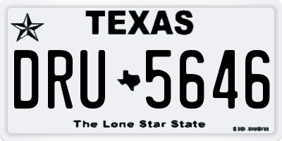 TX license plate DRU5646