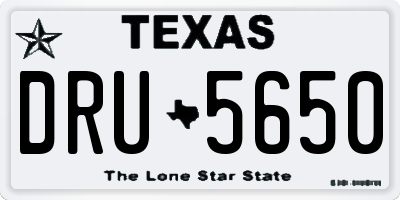 TX license plate DRU5650