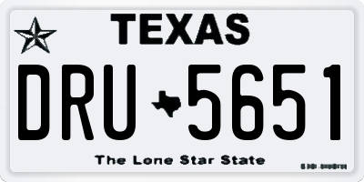 TX license plate DRU5651