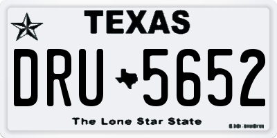 TX license plate DRU5652