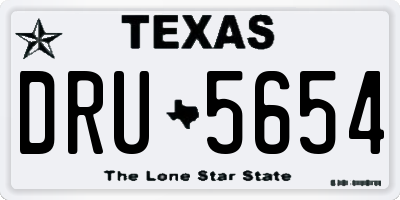 TX license plate DRU5654