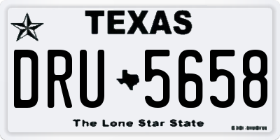 TX license plate DRU5658