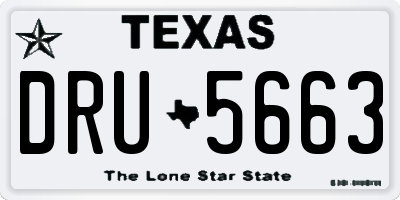 TX license plate DRU5663