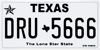 TX license plate DRU5666