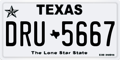 TX license plate DRU5667