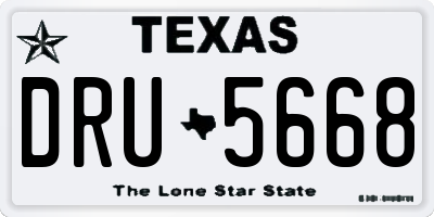 TX license plate DRU5668