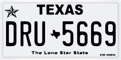 TX license plate DRU5669