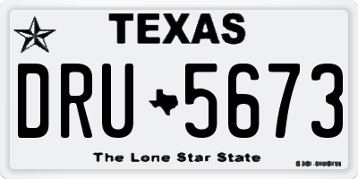 TX license plate DRU5673