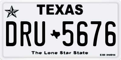 TX license plate DRU5676