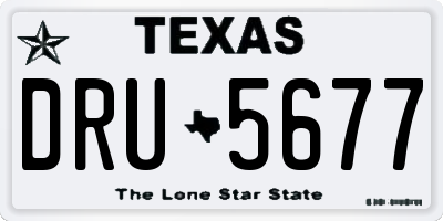 TX license plate DRU5677