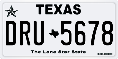 TX license plate DRU5678