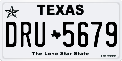 TX license plate DRU5679