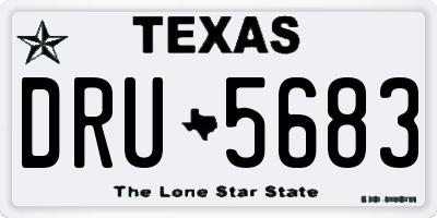 TX license plate DRU5683