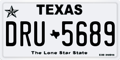 TX license plate DRU5689