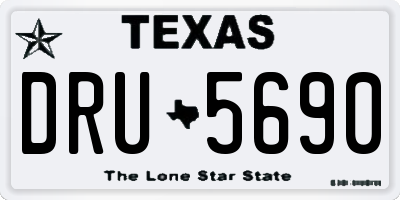 TX license plate DRU5690