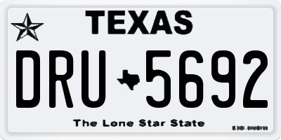 TX license plate DRU5692