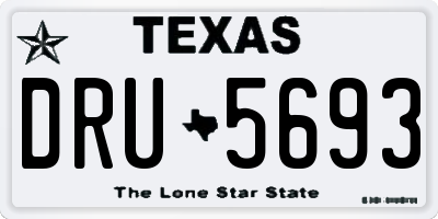 TX license plate DRU5693