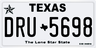 TX license plate DRU5698