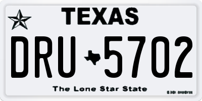 TX license plate DRU5702