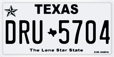 TX license plate DRU5704