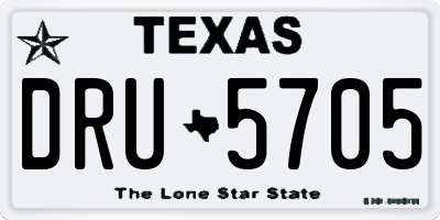 TX license plate DRU5705