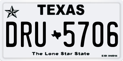 TX license plate DRU5706