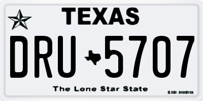 TX license plate DRU5707