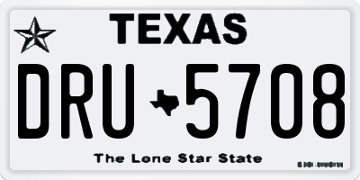 TX license plate DRU5708