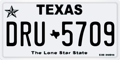 TX license plate DRU5709