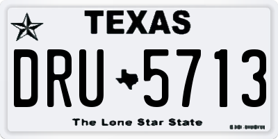 TX license plate DRU5713