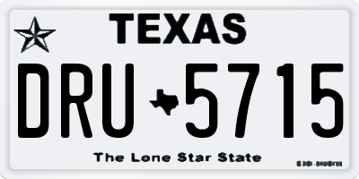 TX license plate DRU5715