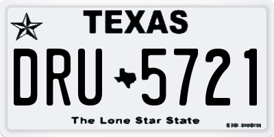 TX license plate DRU5721